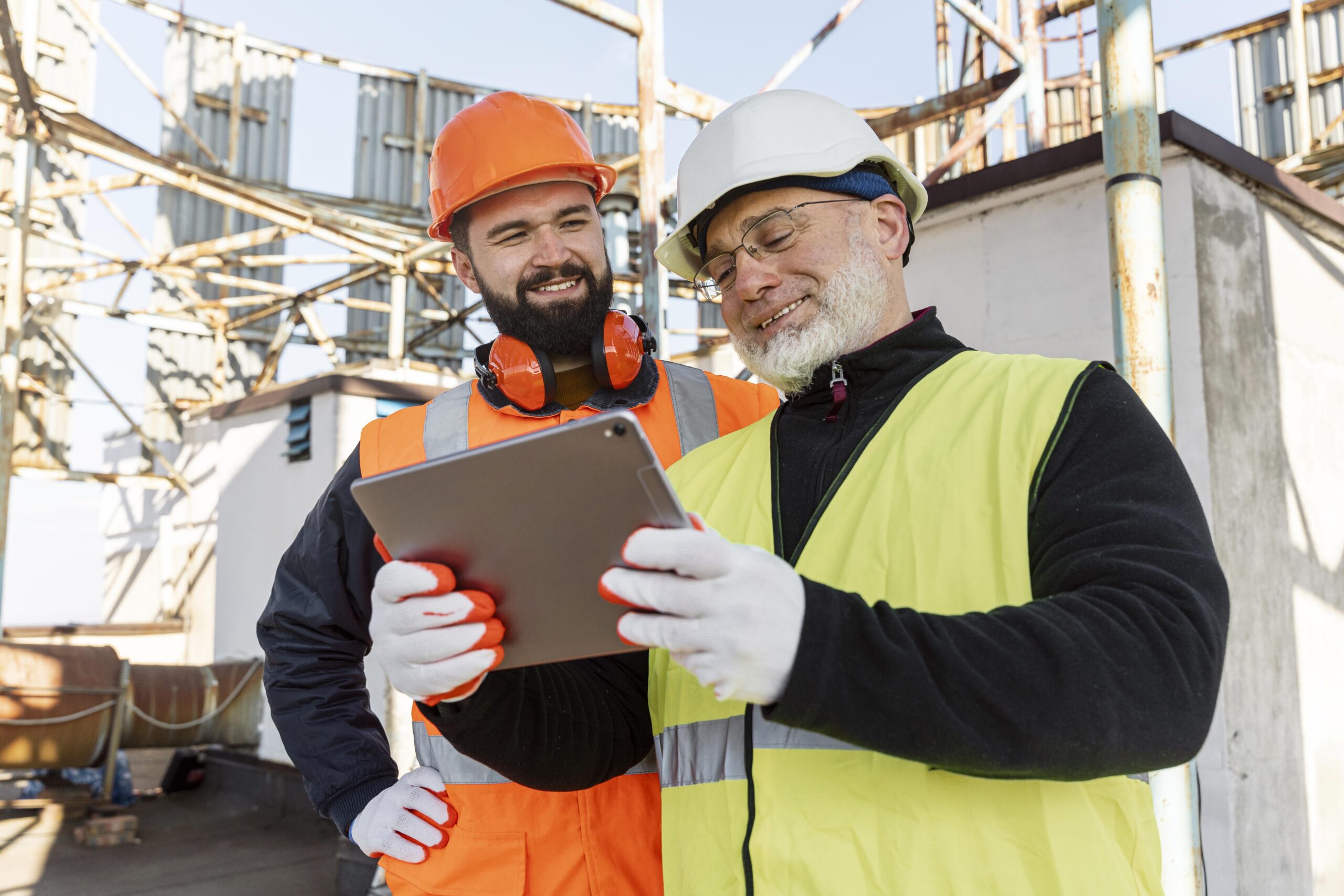 Gestor com tablet em operação